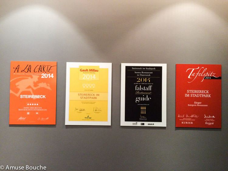 Premii 2014 pentru restaurant Steirereck Viena cu 2 stele Michelin 