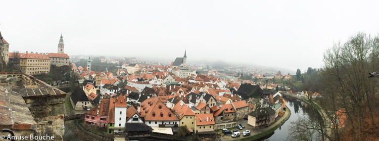 Vedere din turn Cesky Krumlov Cehia