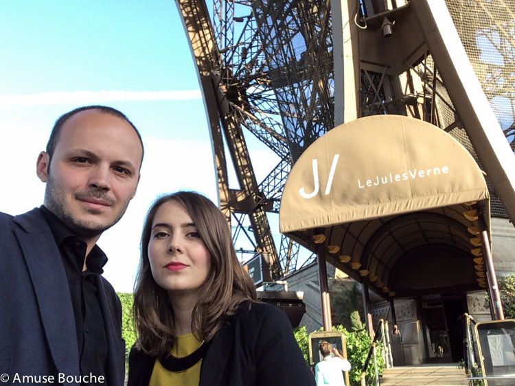 Intrate in restaurant Jules Verne by Alain Ducasse in Turnul Eiffel Paris