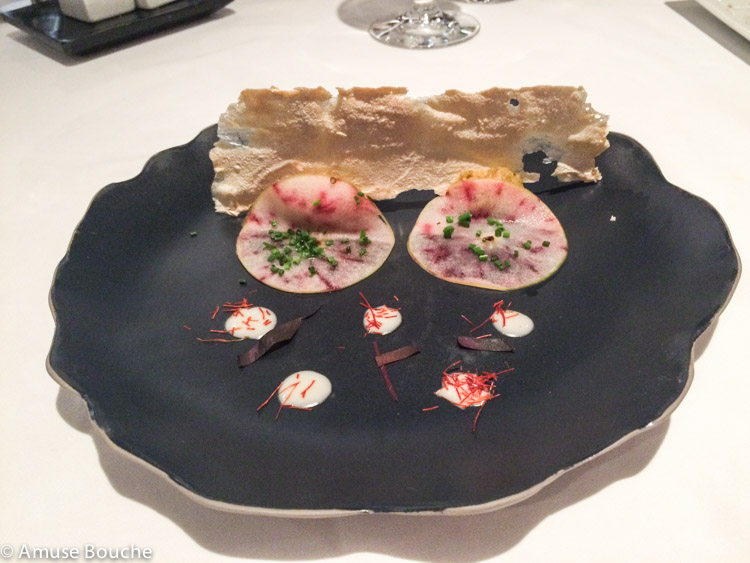 foie gras si mar injectat cu sfecla la restaurant Arzak 3 steme Michelin