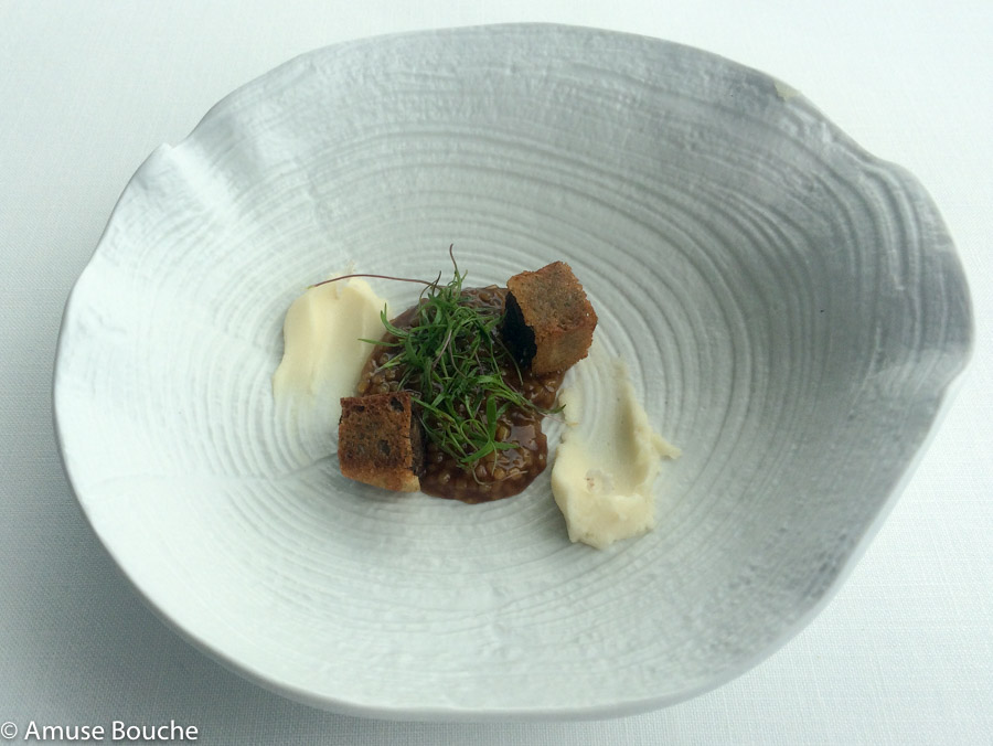 Stewed wheat with farmhouse milk emulsion and ox tail Azurmendi