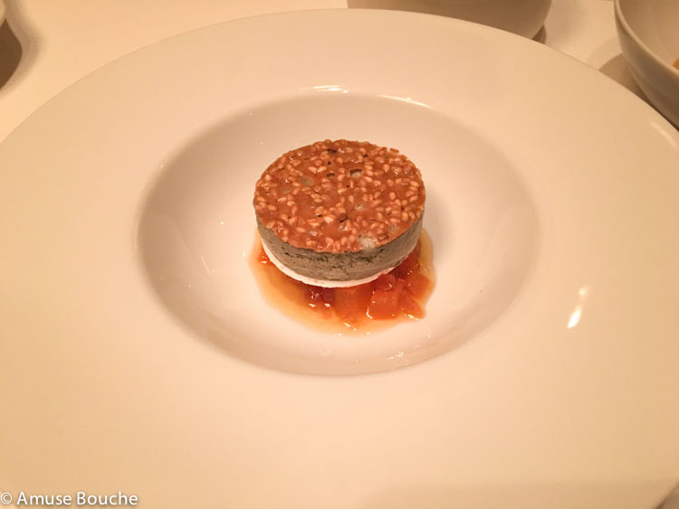 Desert cu fructe si fistic Pierre Gagnaire 3 stele Michelin