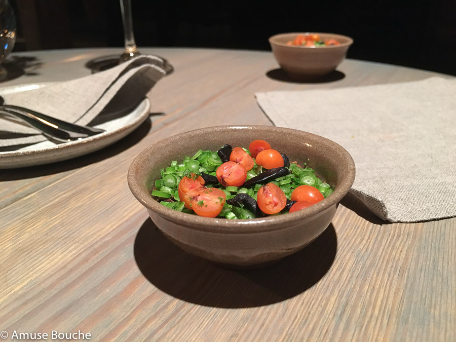 Bird’s liver custard, malted cabbage, rowan berries parsley stems at Faviken