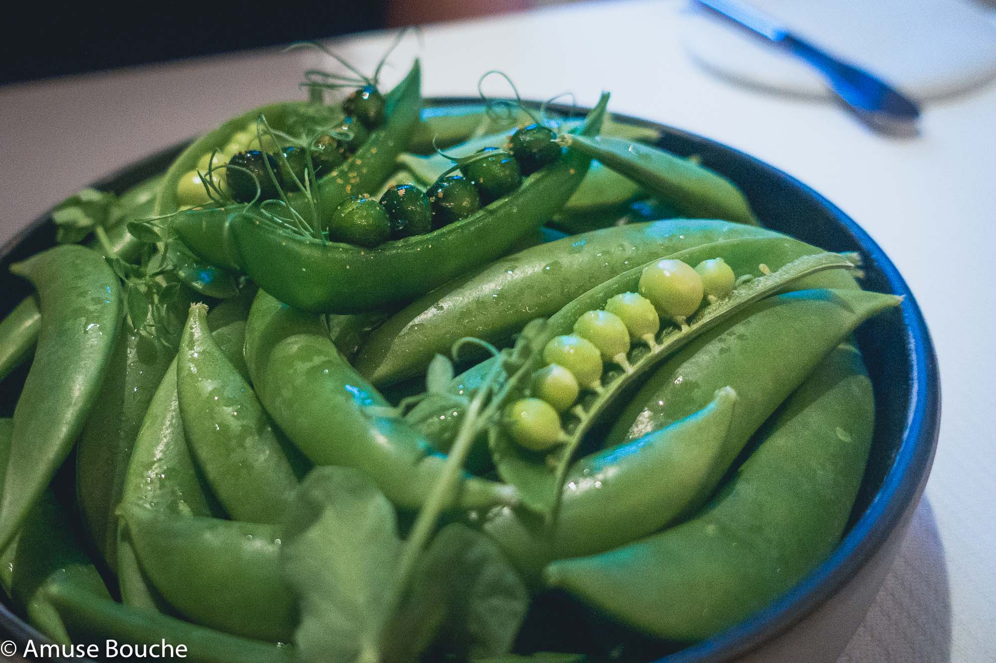 Sweet peas, sea urchin, tarragon  Andre Singapore