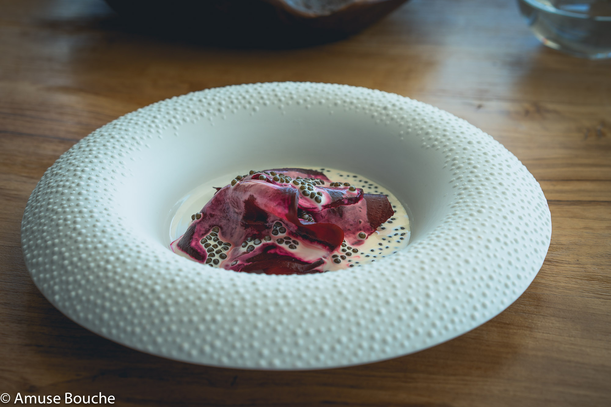 beetroot with caviar Mirazur restaurant chef Mauro Colagreco 