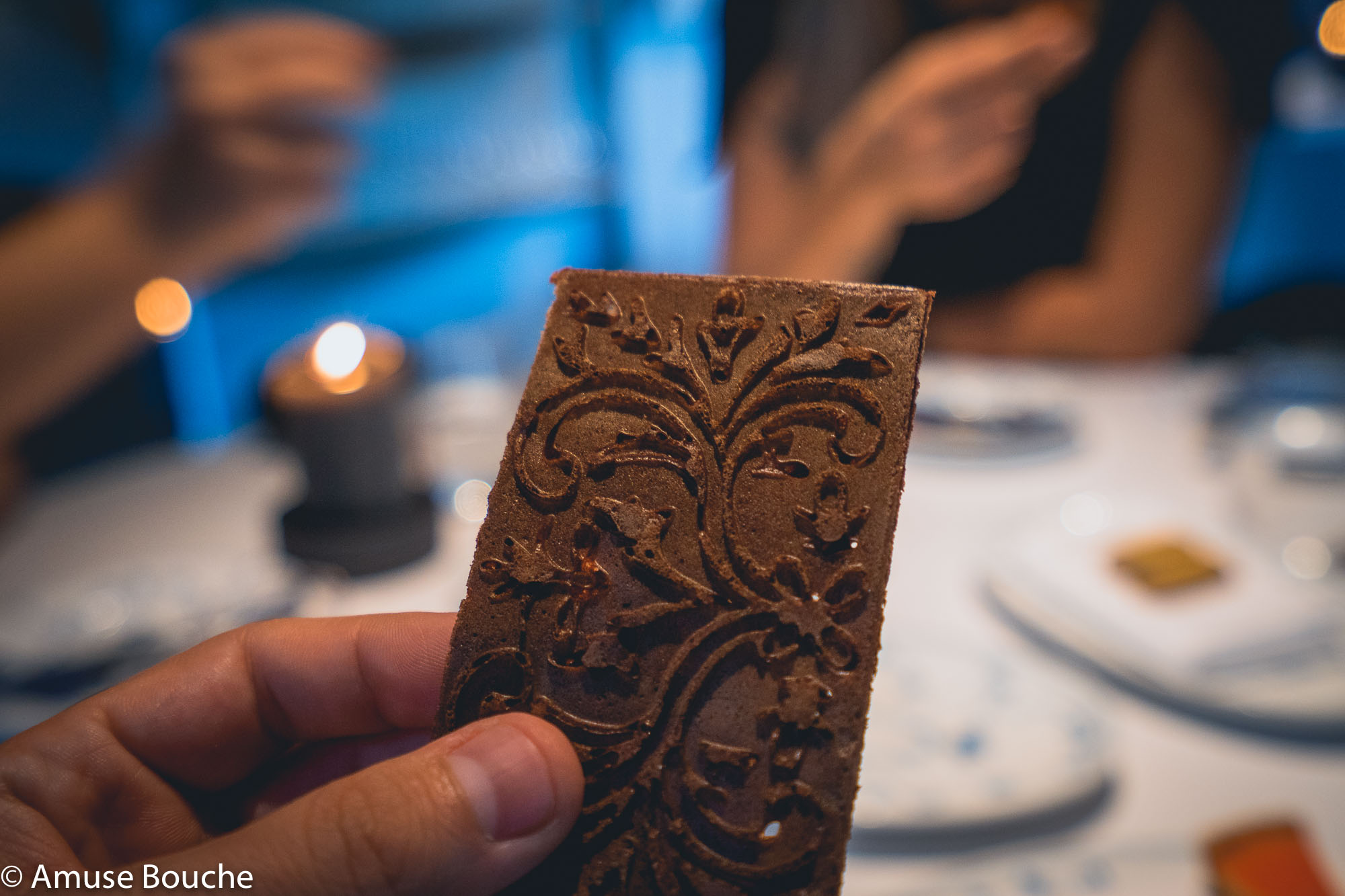 Maaemo blood and spices waffle