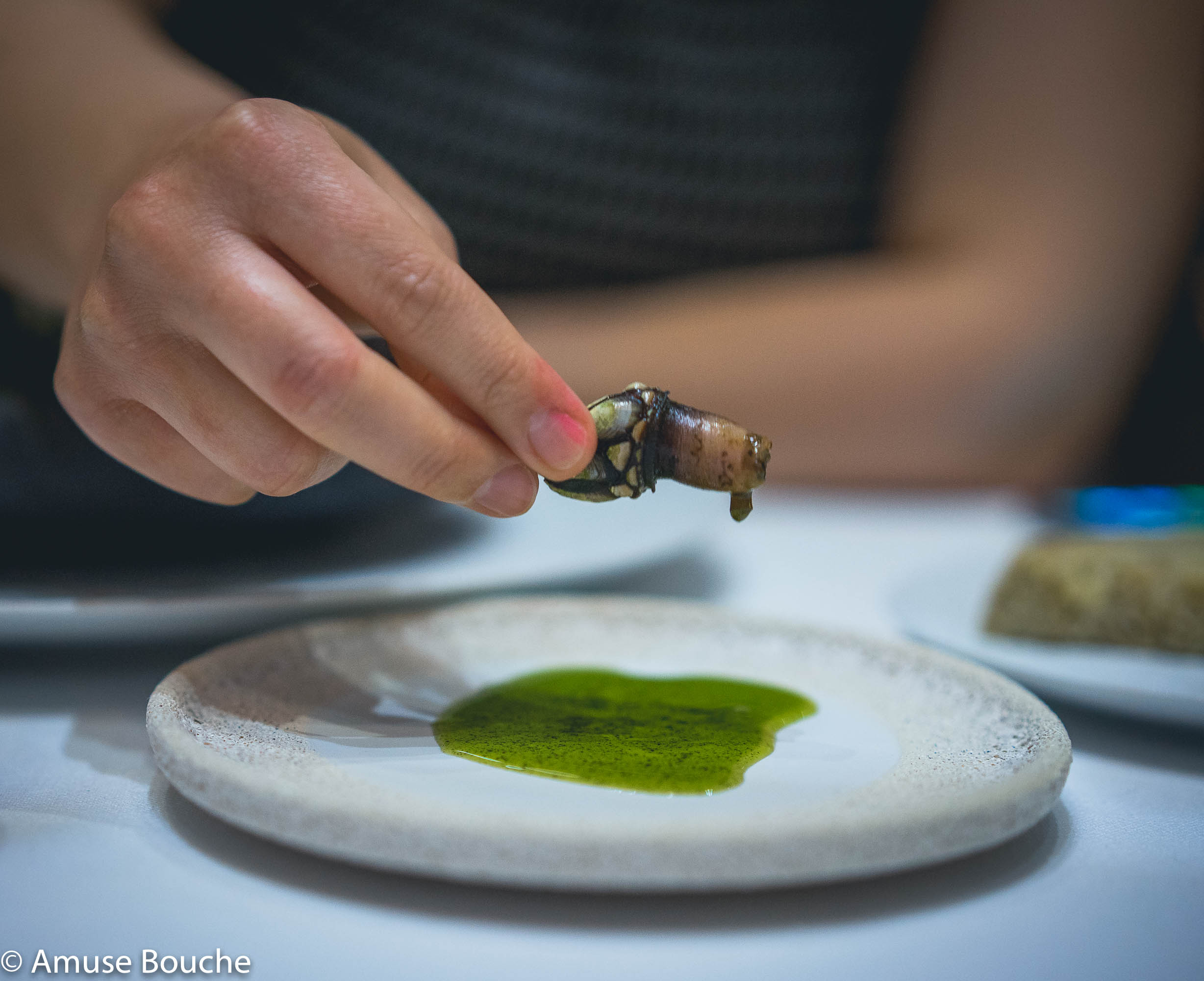 Aponiente Restaurant percebes plankton infused olive oil